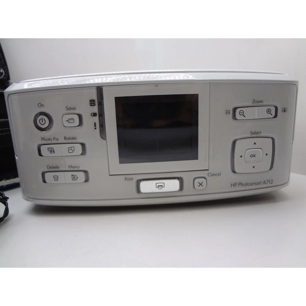 HP Photosmart A712 Compact Photo Printer Q7103A White Bundle with‎ Case